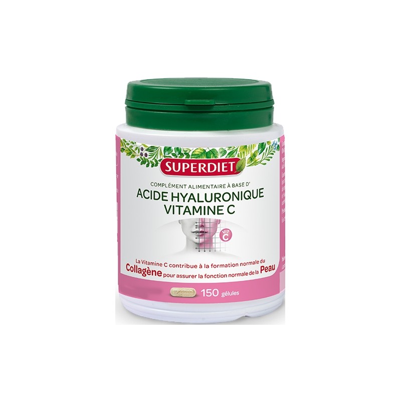 SuperDiet Acide Hyaluronique Vitamine C 150 Gélules