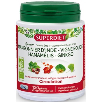 SuperDiet Quatuor Vigne Rouge bio 150 gélules