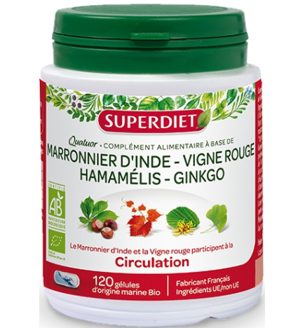 SuperDiet Quatuor Vigne Rouge bio 150 gélules