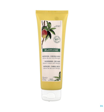 Klorane – mangue crème de jour nutrition à la mangue, cheveux secs, 125 ml