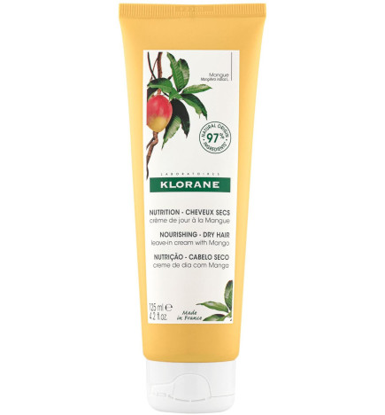 Klorane – mangue crème de jour nutrition à la mangue, cheveux secs, 125 ml