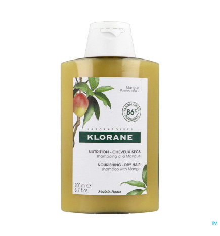 Klorane – mangue shampoing nutrition à la mangue, cheveux secs, 200 ml