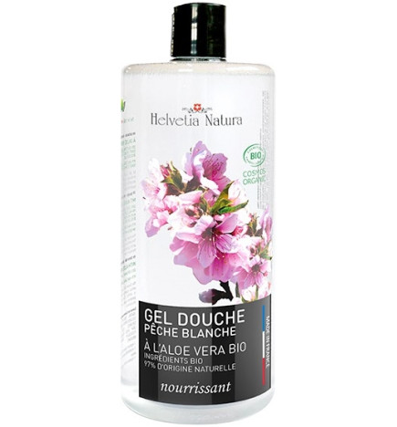 Helvetia Natura® Gel Douche Aloe vera Pêche blanche 1L