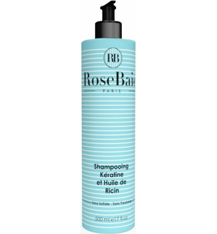 RoseBaie Shampoing à la kératine et à l’huile de ricin 500ml