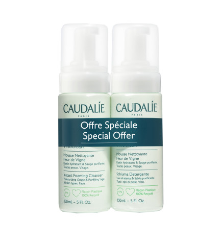 Caudalie – duo mousse nettoyante fleur de vigne, 150 ml