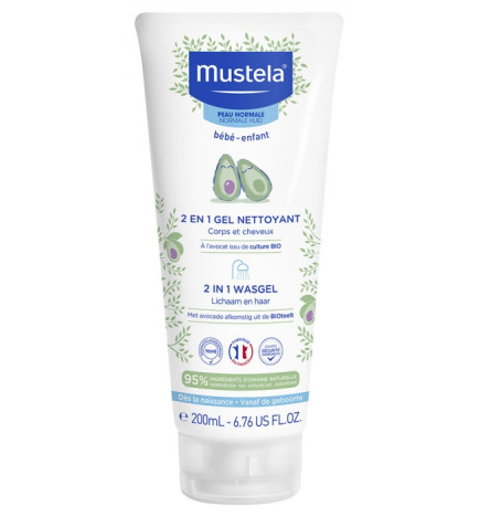 Mustela – Gel Nettoyant 2en1 à l’Avocat, 200 ml
