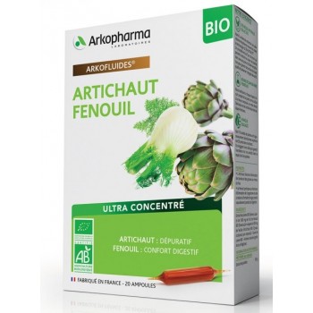 Arkopharma Arkofluides Artichaut - Fenouil BIO 20 ampoules