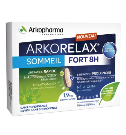 Arkopharma Arkorelax Sommeil fort 8h 15 comprimés