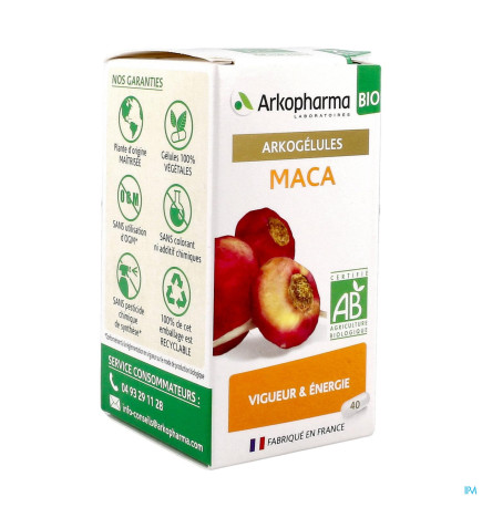 Arkogégules – Bio maca, 40 gélules