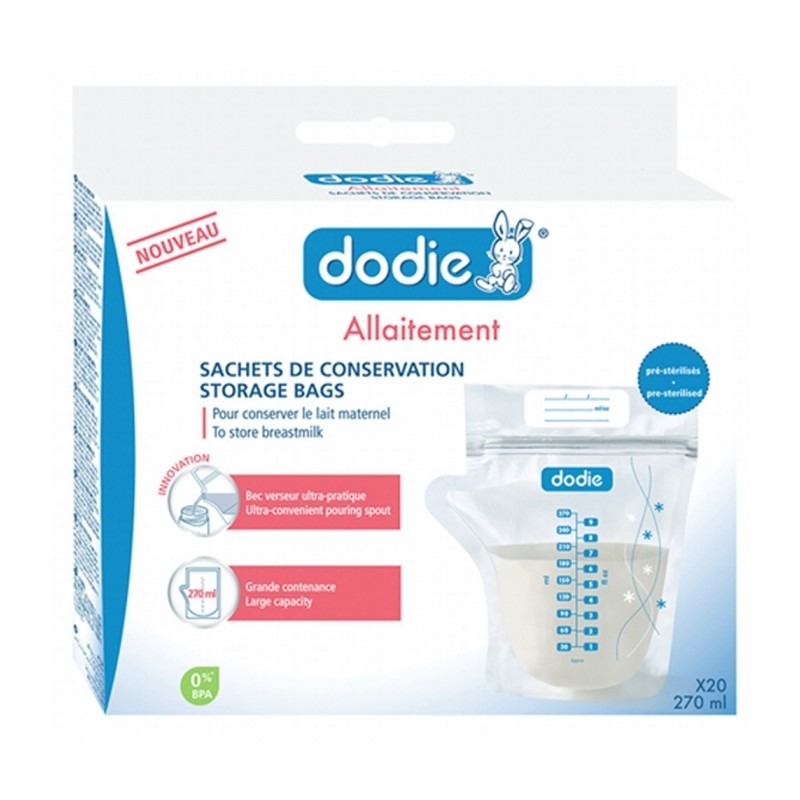 DODIE Sachets de conservation de lait maternel 270 ml x 20