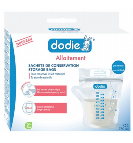 DODIE Sachets de conservation de lait maternel 270 ml x 20