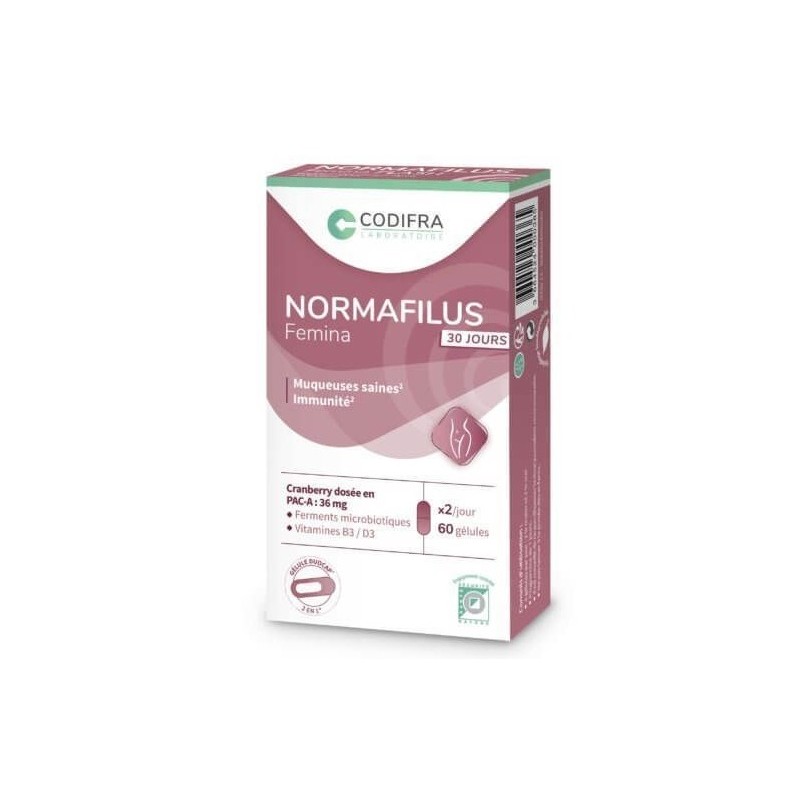 Normafilus Femina Flash - Muqueuses saines et immunité 60 gélules Normafilus Femina Flash - Muqueuses saines et immunité 60 gélules