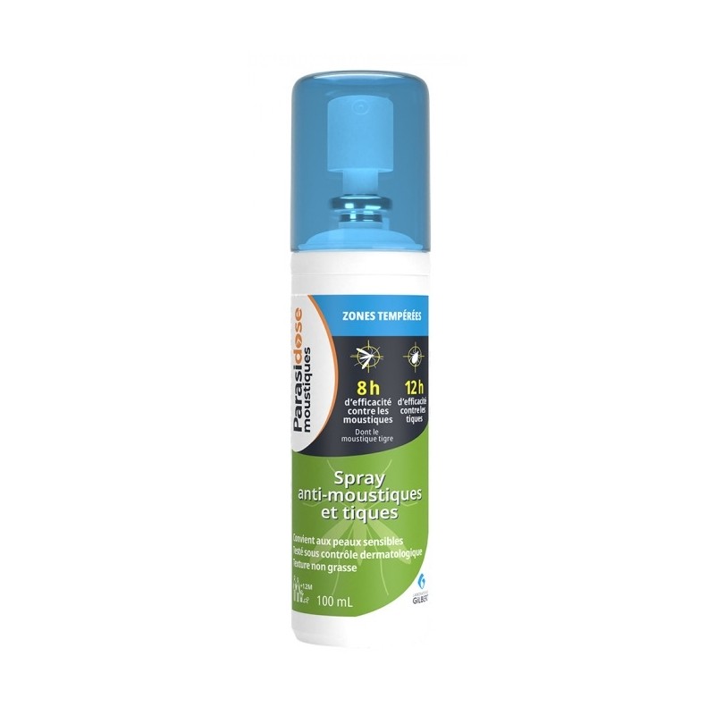 Parasidose Spray Anti-moustiques et tiques Zone Tempérée 100 ml