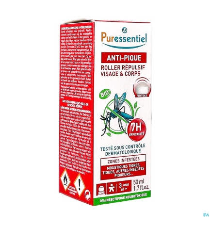 Puressentiel – Roller Répulsif Anti-Pique Bio, 50 ml