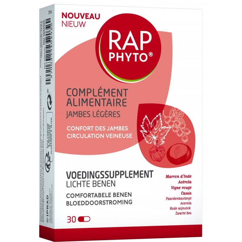 Rap Pytho Complément alimentaire Jambes légères 30 gélules