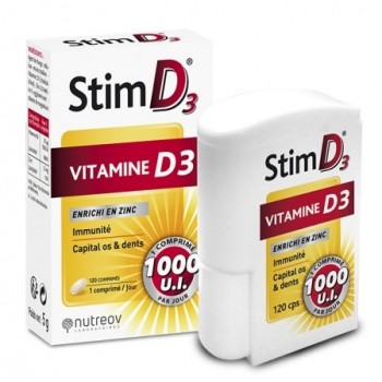 Stim D3 Vitamine D3 et Zinc 120 comprimés
