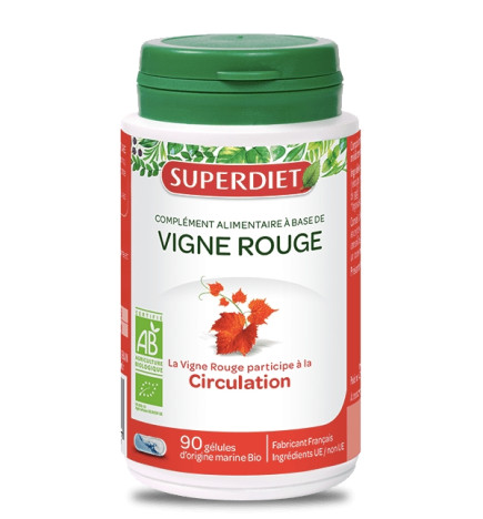 Superdiet Vigne Rouge Bio Circulation 90 gélules