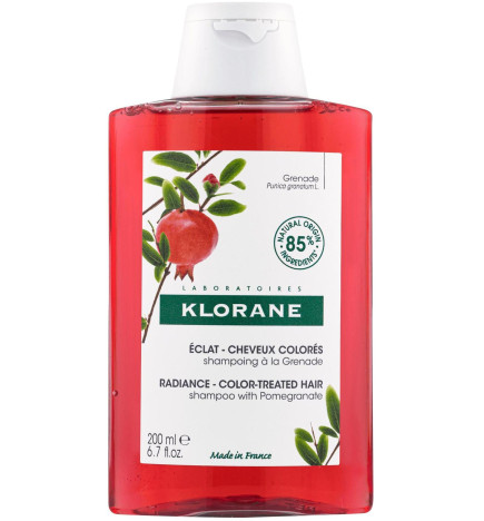 Klorane – grenade shampoing éclat à la grenade, cheveux colorés, 200 ml
