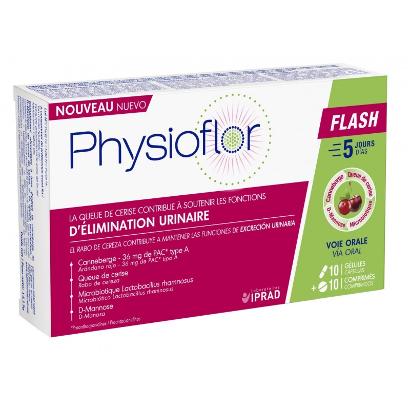 Physioflor Flash Elimination Urinaire 10 gélules + 10 comprimés