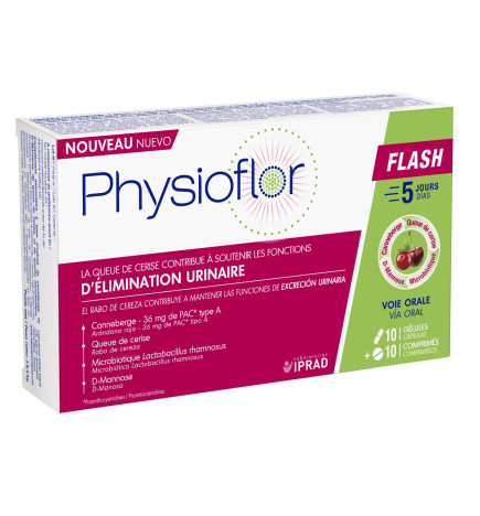 Physioflor Flash Elimination Urinaire 10 gélules + 10 comprimés