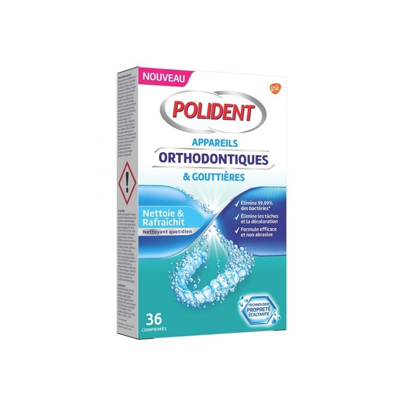 Polident Nettoyant Appareils Orthodontiques et Gouttières 36 comprimés