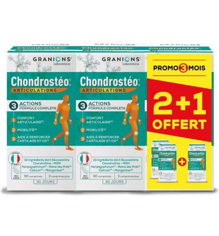 Chondostreo Articulations 90 comprimés x 2 + 1 boîte offerte