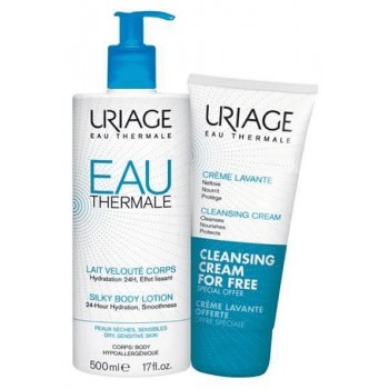 Uriage Eau Thermale Lait Velouté Corps 500ml + Crème Lavante 200 ml Offerte