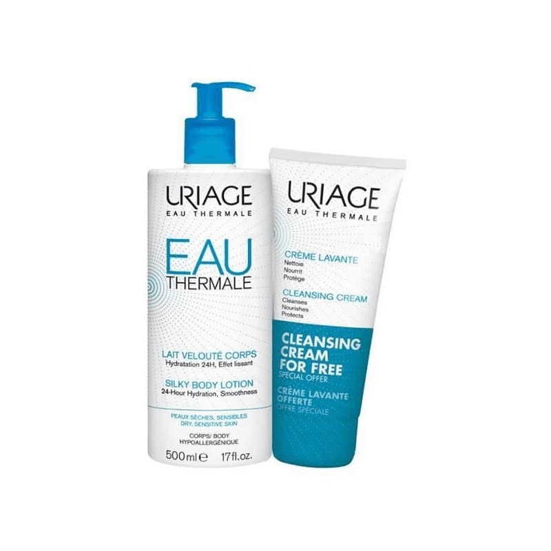 Uriage Eau Thermale Lait Velouté Corps 500ml + Crème Lavante 200 ml Offerte