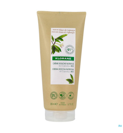 Klorane – douche crème au beurre de cupuaçu bio, peau sèche à très sèche, 200 ml