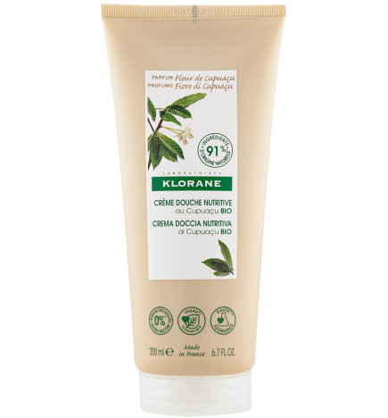 Klorane – douche crème au beurre de cupuaçu bio, peau sèche à très sèche, 200 ml