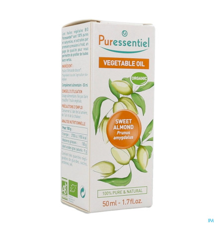 Puressentiel – Huile Végétale Amande Douce Bio, 50 ml