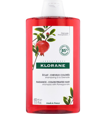 Klorane – grenade shampoing éclat à la grenade, cheveux colorés, 400 ml