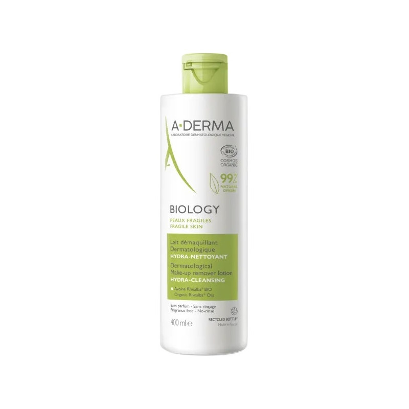A-Derma – Biology Lait Démaquillant Dermatologique Hydra-Nettoyant, 400 ml A-Derma – Biology Lait Démaquillant Dermatologique Hydra-Nettoyant, 400 ml