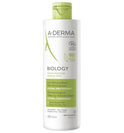 A-Derma Biology Lait démaquillant dermatologique hydra-nettoyant 200ml