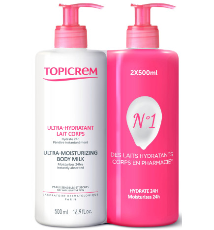 Topicrem Ultra-hydratant Lait Corps 2 x 500 ml