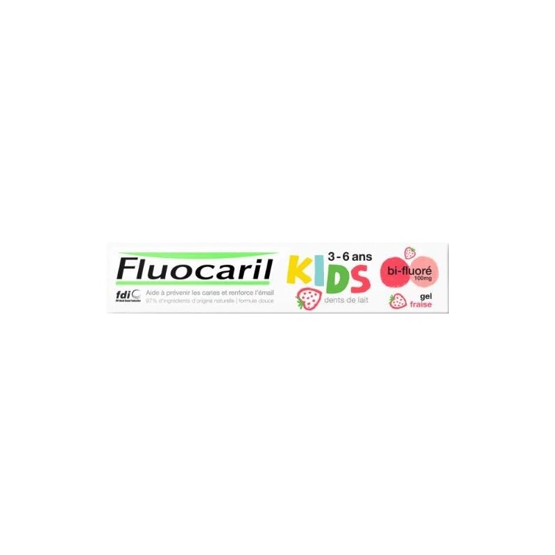 Fluocaril Dentifrice Kids Gel Fraise Bi-Fluoré 2x50mg