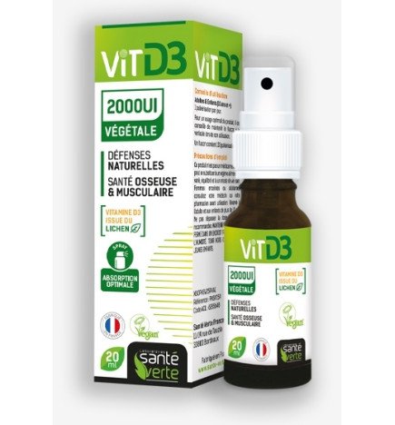 Santé Verte Vitamine D3 VÉGÉTALE 2000UI 20ml