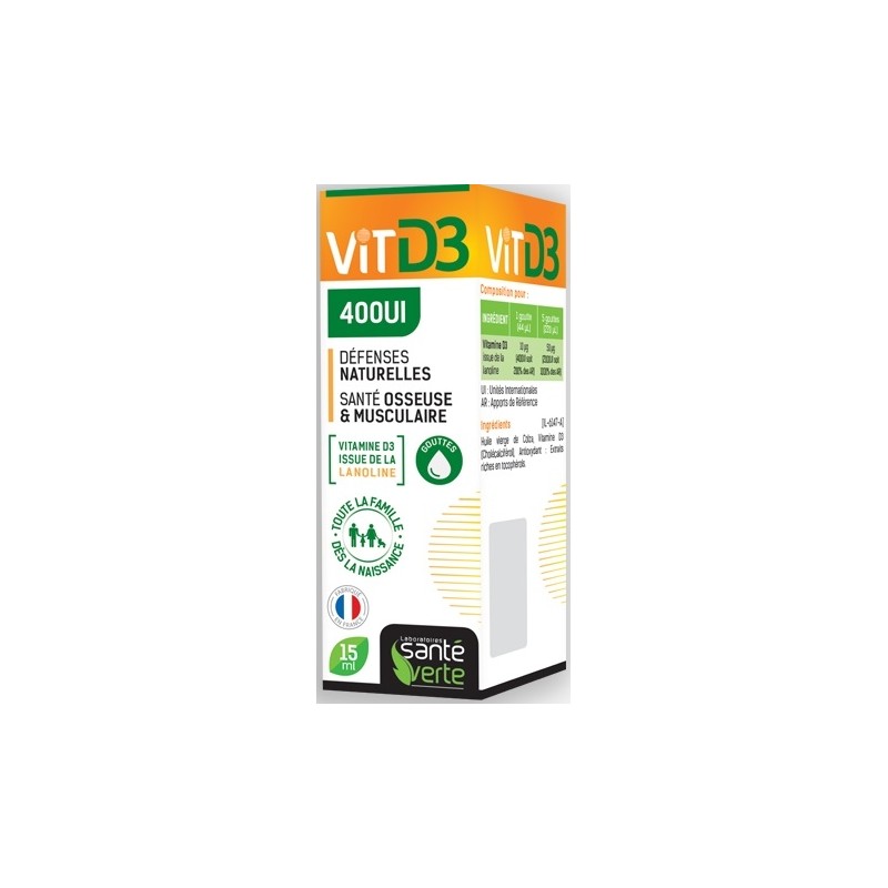 Santé Verte Vitamine D3 400UI 15ml