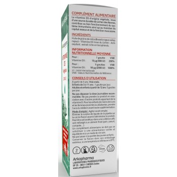 Arkopharma Arkofluides Vitamine D3 végétale liquide 15ml