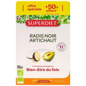 Super Diet Radis noir Artichaut Bio 20 ampoules + 10 Offertes