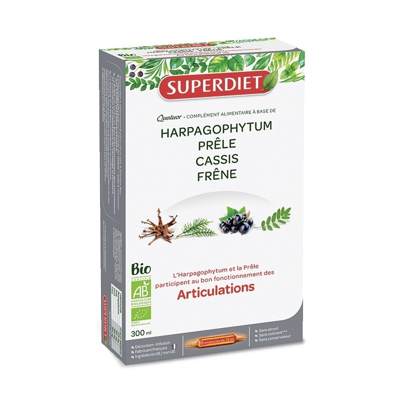 Super Diet Quatuor Prêle Articulations Bio x20 Ampoules