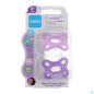 MAM – Comfort 2 Sucettes en Silicone 0 Mois et + Boîte de Stérilisation Couleur Rose