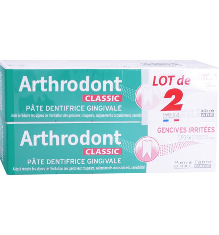 Arthrodont Classic Pâte Dentifrice Gingivale 75ml x2