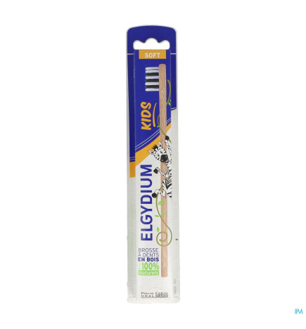 Elgydium – kids, brosse à dents en bois éco-conçue, souple