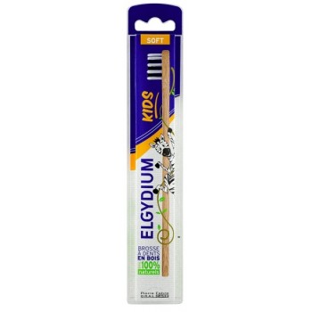 Elgydium Kids Brosse à dents en bois éco-conçue souple