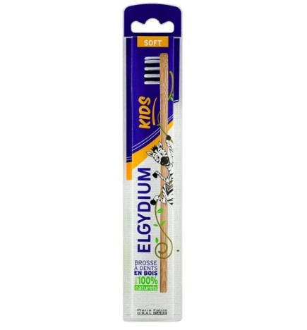Elgydium Kids Brosse à dents en bois éco-conçue souple