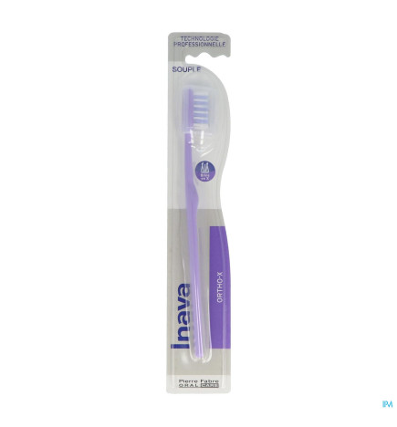 Inava – brosse à dents Ortho-X orthodontie adulte, medium, coloris assortis