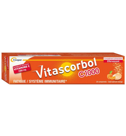 Cooper – Vitascorbol Vitamine C 1000 mg, 20 comprimés effervescents