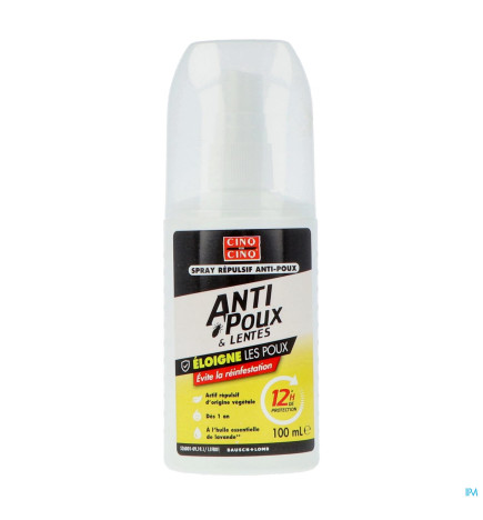 Cinq sur Cinq – Spray répulsif anti-poux, 100 ml