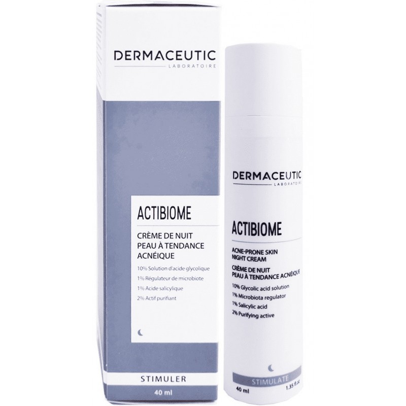 Dermaceutic Actibiome Crème de Nuit Peau à Tendance Acnéique 40ml